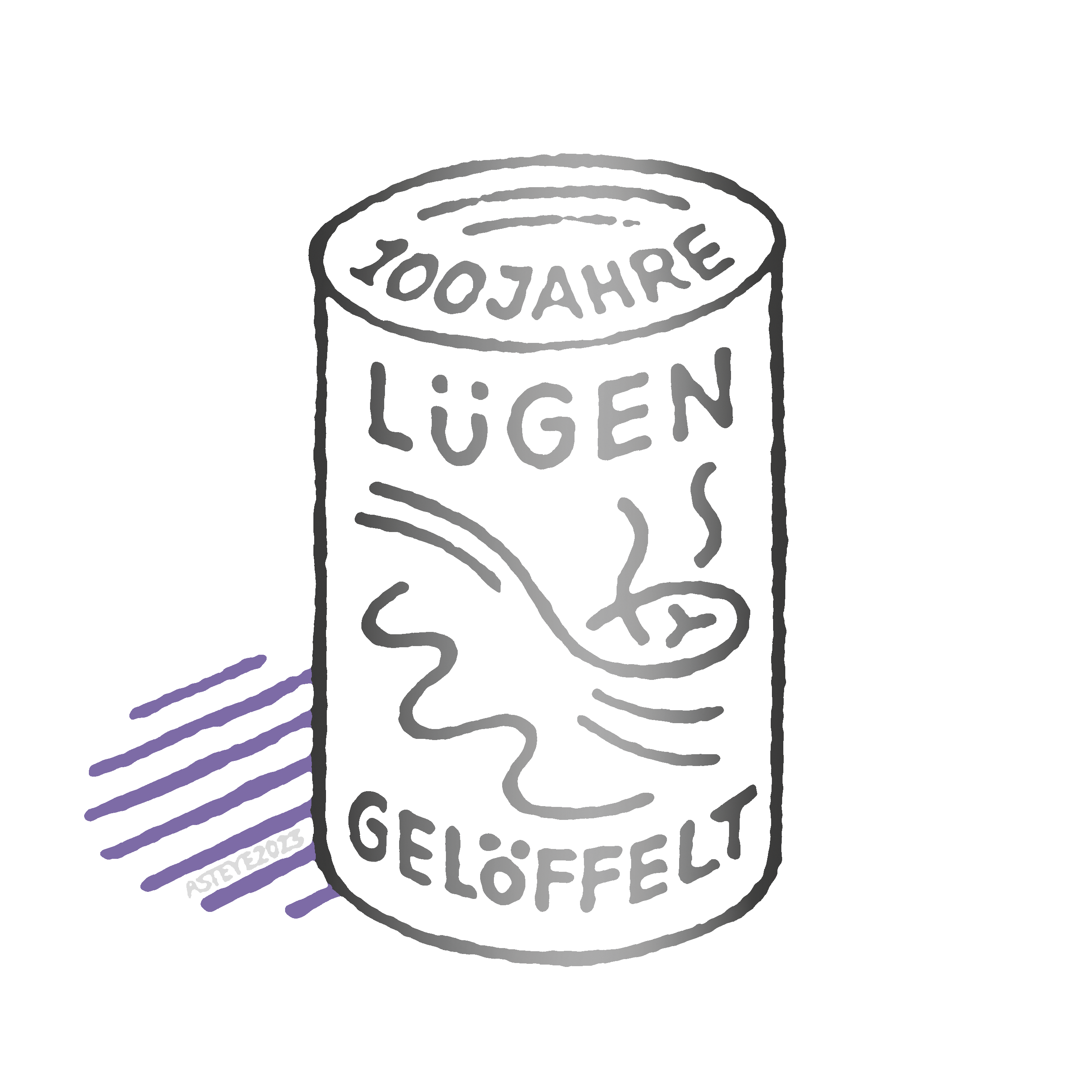 Lügen gelöffelt 100, spooned lies centenary, Symbolbild, ASTEYE 20231001